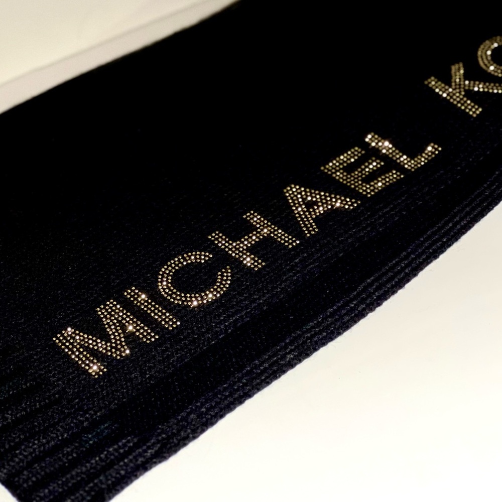 Michael Kors GOLD shimmery rhinstone Lurex studs scarf